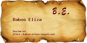 Babos Eliza névjegykártya